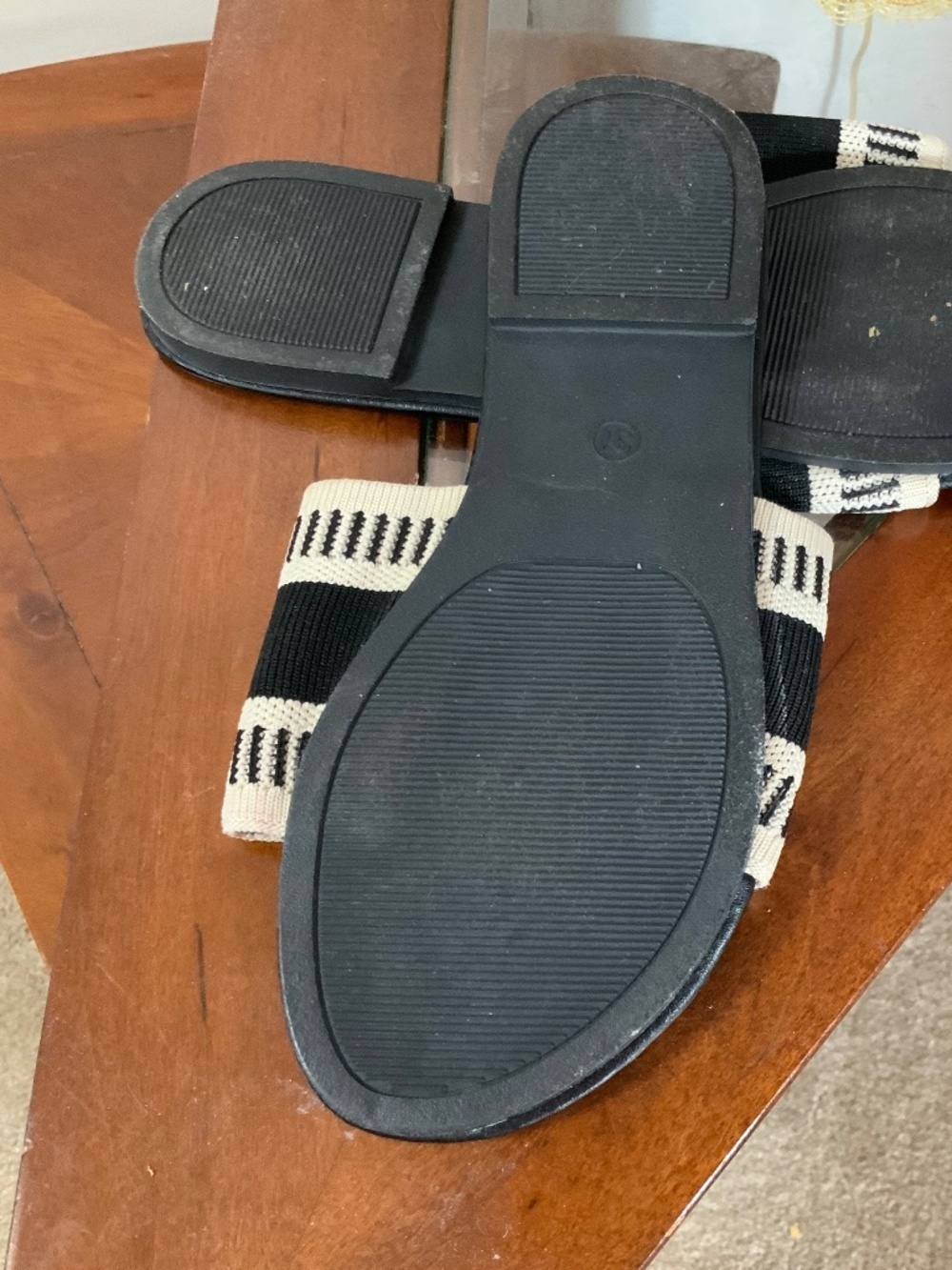 Paris Black Slip On Summer Flat Open Toe Sandals Size 37 - Picture 6 of 7
